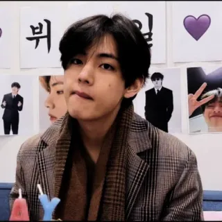 🔈 뷔 personne, homme, portrait, homme, coréen telegram sticker