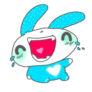 😂 Cartone animato, Coniglio, Carino, Kawaii, Cuore, Lacrime telegram sticker