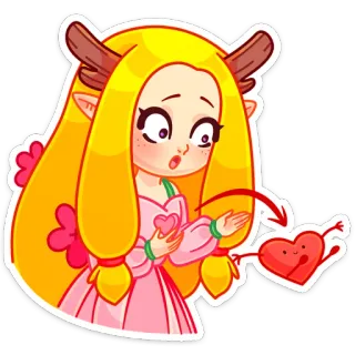 ❤️ dibujos animados, corazón, amor, personaje, lindo telegram sticker