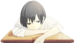 ☺️ anime, cewek, bosan, sekolah, sedih, manga, pelajar telegram sticker