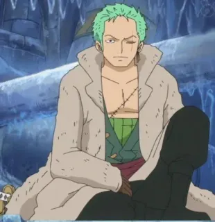 🌽 Zoro One Piece anime, one piece, zoro, character, swordsman, green hair telegram sticker