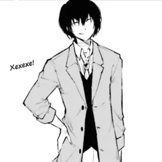 😁 Osamu Dazai Bungou Stray Dogs Xexexe! anime, manga, dazai, bungou stray dogs, smirk telegram sticker