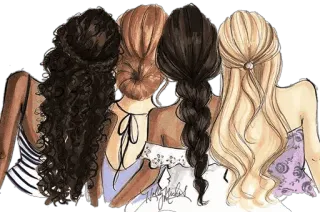 ❤️ amis, filles, amitié, coiffures, mode whatsapp sticker