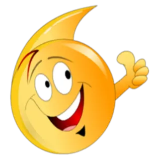👍 Эмодзи, Палец вверх, Позитив, Одобрение, Жёлтый, Мультфильм telegram sticker
