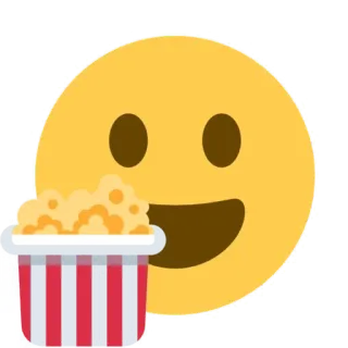 😃 emoji, popcorn, snack, food, movie, watching telegram sticker