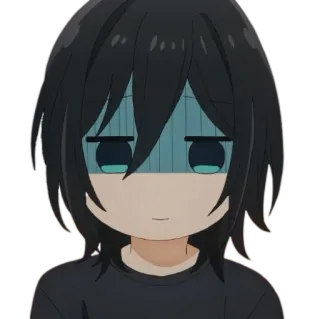 😰 Anime, Junge, Schwarze Haare, Cartoon, Charakter, Besorgt telegram sticker