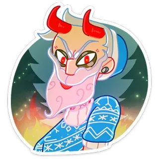 😈 ปีศาจ, ปีศาจ, ตัวละคร, การ์ตูน, ภาพประกอบ, ศิลปะ, น่ารัก telegram sticker