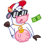 🕺 cow, money, dollar sign, sunglasses, wealth, cartoon, animal telegram sticker