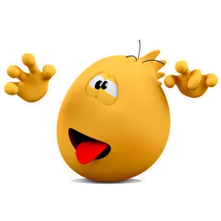 👻 อิโมจิ, การ์ตูน, ตลก, ลิ้น, สีเหลือง, ขำ telegram sticker