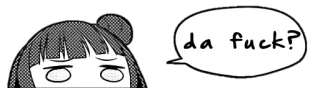 😶 da fuck? anime, manga, swear, curse, profanity, comic telegram sticker