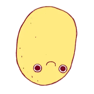 🙃 картофель, мультфильм, милый, еда, грустный, иллюстрация telegram sticker