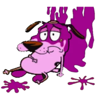 😐 Courage the Cowardly Dog dessin animé, chien, effrayé, Courage le chien froussard, personnage, triste, mignon telegram sticker