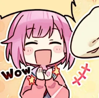 🪸 Wow carino, anime, manga, espressione, wow telegram sticker