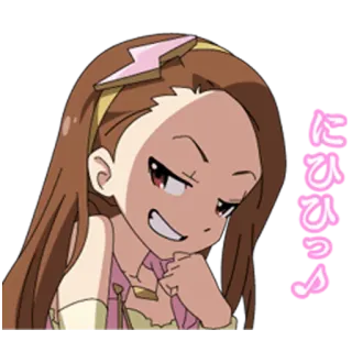 😈 にひひっ♪ anime, desenho animado, sorriso irônico, garota, japonês whatsapp sticker