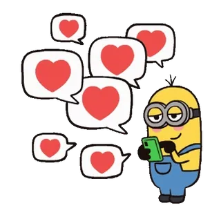 🐻 Minion Minion, Herzen, Liebe, Handy, Cartoon, Süß, Animation telegram sticker