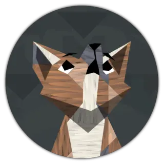 😶 fox, animal, geometric, low poly, sticker telegram sticker