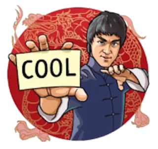 😺 Bruce Lee COOL Bruce Lee, guay, artes marciales, kung fu, dragón, pegatina whatsapp sticker