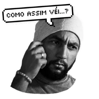 🤔 COMO ASSIM VÉI...? person, man, portrait, question telegram sticker