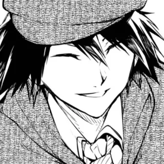 🐁 anime, manga, glimlachend, man, portret, personage telegram sticker