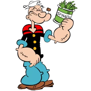 😋 Popeye Desenho animado, Marinheiro, Espinafre, Musculoso, Personagem telegram sticker