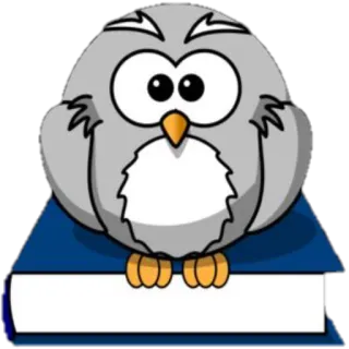 📓 owl, book, cartoon, animal, reading, education telegram sticker