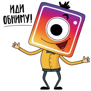 🤗 instagram, media społecznościowe, kreskówka, postać, maskotka, logo telegram sticker