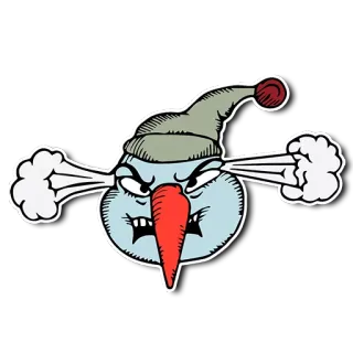 😡 Снеговик, Злой, Зима, Праздник, Мультфильм, Снег telegram sticker