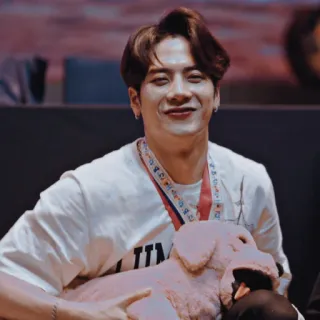 ☺️ Jackson Wang pessoa, cantor, celebridade, ator, sorrindo, cachorro rosa, Jackson whatsapp sticker