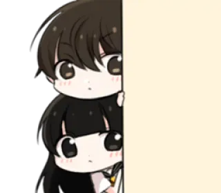 😮 chibi, anime, cute, characters, couple whatsapp sticker