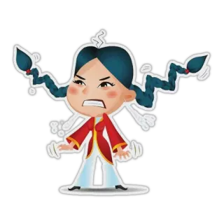 😡 화난, 여자, 만화, 감정, 일러스트 whatsapp sticker