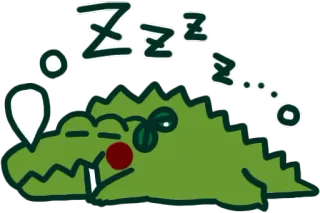 😴 ZZZZZ buaya, tidur, hewan, kartun, imut, lelah, zzz telegram sticker