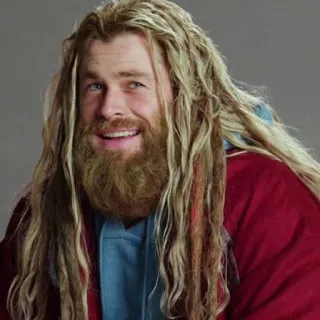 😄 Thor Thor, Marvel, Chris Hemsworth, Avengers, Supereroe, Dio del Tuono telegram sticker