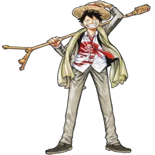 😎 Monkey D. Luffy One Piece Anime, Manga, Pirata, Cappello di paglia, Cartone animato telegram sticker