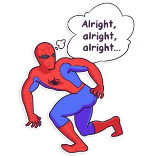 🤐 Spider-Man Alright, alright, alright... superheld, spider-man, marvel, lustig, in Ordnung, aufkleber whatsapp sticker