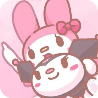 ❤ My Melody lindo, kawaii, My Melody, Sanrio, dibujos animados, rosa telegram sticker