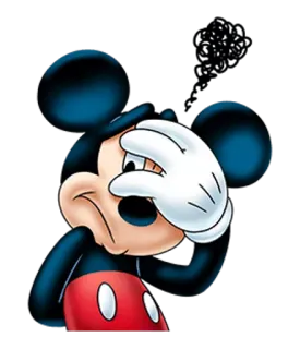 😐 Mickey Mouse cartone animato, topo, disney, personaggio, imbarazzato, facepalm telegram sticker