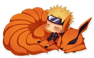 😴 Naruto naruto, anime, manga, cute, fox, cartoon, chibi telegram sticker