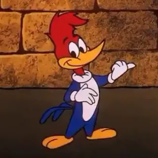 👍 Woody Woodpecker วู้ดดี้ วู้ดเพ็กเกอร์, การ์ตูน, แอนิเมชั่น, นก, การ์ตูนคลาสสิก, ตลก, ตัวละคร telegram sticker