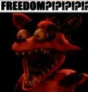 🙀 Foxy Five Nights at Freddy's FREEDOM?!?!?!?!?! rubah, five nights at freddy's, animatronik, menakutkan telegram sticker