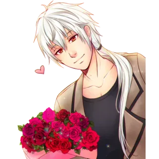 💐 Anime, Blumen, Herzen, Romantisch, Liebe, Person telegram sticker