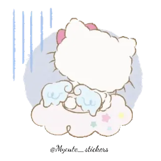 🐱 Hello Kitty Hello Kitty, wolk, schattig, kawaii, sterren telegram sticker