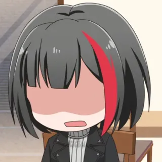 😶 Anime, Chibi, Süß, Verlegen, Mädchen, Cartoon whatsapp sticker