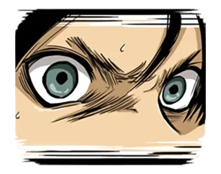 😡 Anime, Mangá, Olhos, Close-up, Preocupado, Expressão telegram sticker