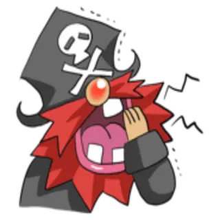 😶 bajak laut, kartun, lucu, jenggot merah, tengkorak, tertawa whatsapp sticker