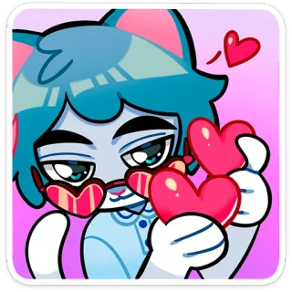 ❤️ kot, serce, miłość, słodki, zwierzę, kreskówka telegram sticker