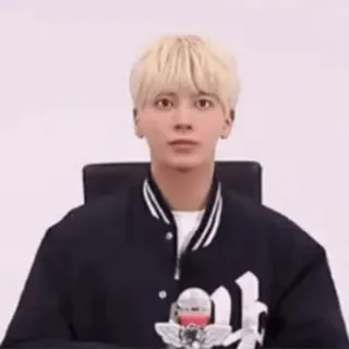 😐 사람, 금발 머리, 재킷, 인물 사진 whatsapp sticker