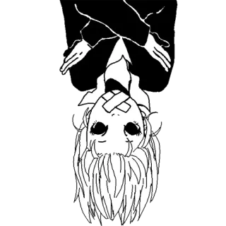 ❌ manga, anime, scary, creepy, character, bandage telegram sticker