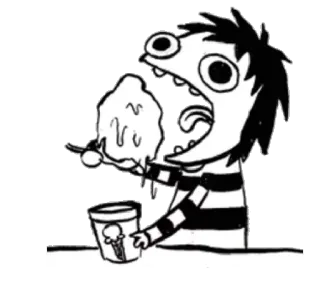 😋 ice cream, eating, cartoon, dessert, food, snack telegram sticker