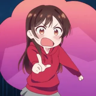 ❤️ anime girl, cartoon, cute, angry, youth telegram sticker