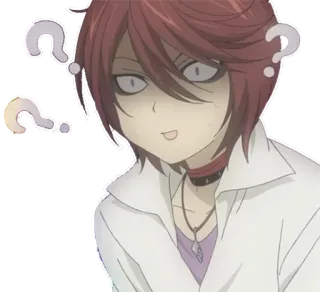 😮 anime, cartoon, confused, question marks, expression, anime character telegram sticker